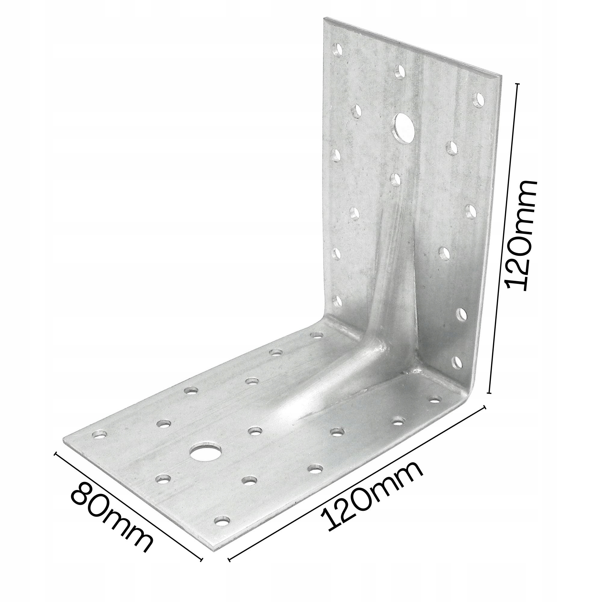 Kątownik z przetłoczeniem 120x120x80x2,5mm,łącznik - obrazek 2