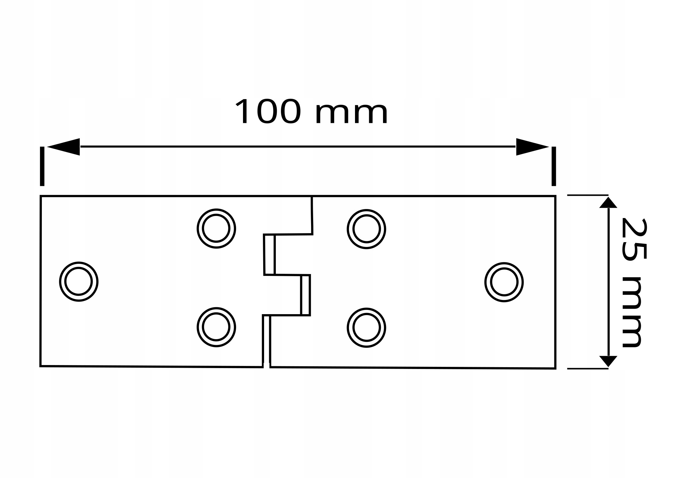 zawias budowlany prosty 100x25mm, zawiasy łamane - obrazek 2