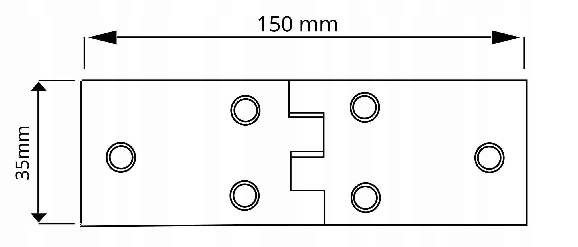Zawias budowlany 150x35mm zawiasy łamane oc żółty - obrazek 2
