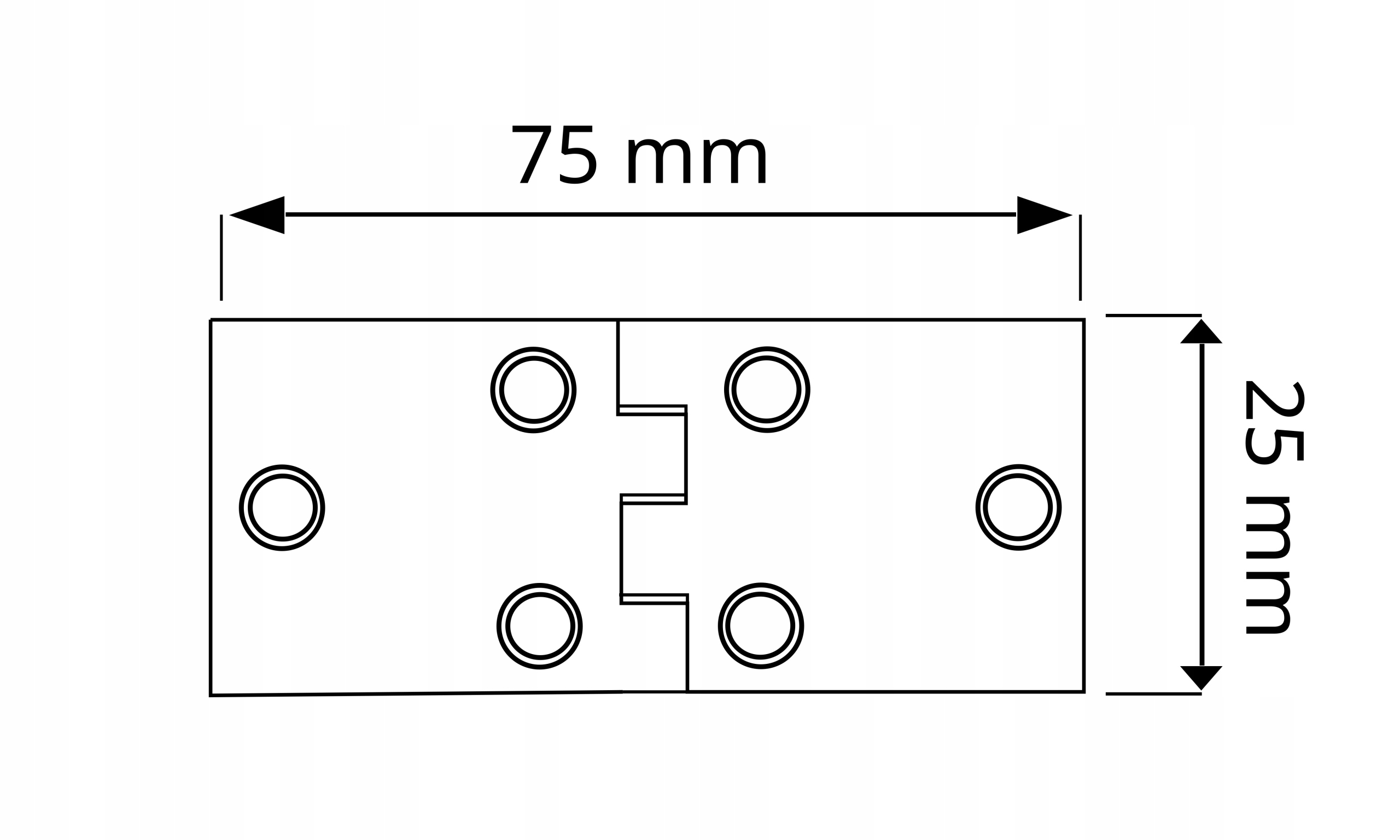 zawias budowlany prosty 70x25mm, zawiasy łamane - obrazek 3
