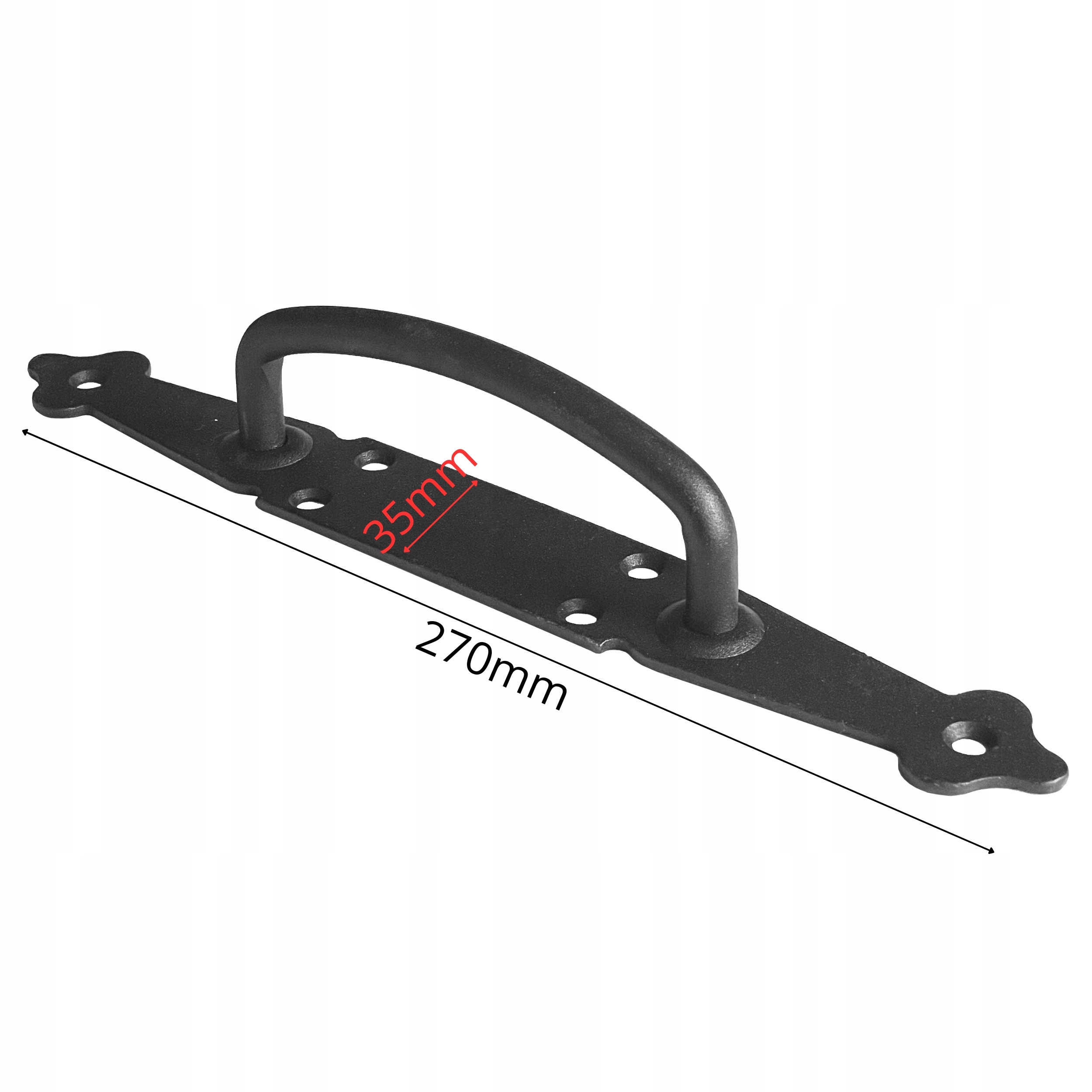 UCHWYT DRZWIOWY ANTABA POCHWYT KUTY OZDOBNY 270mm CZARNY - obrazek 2