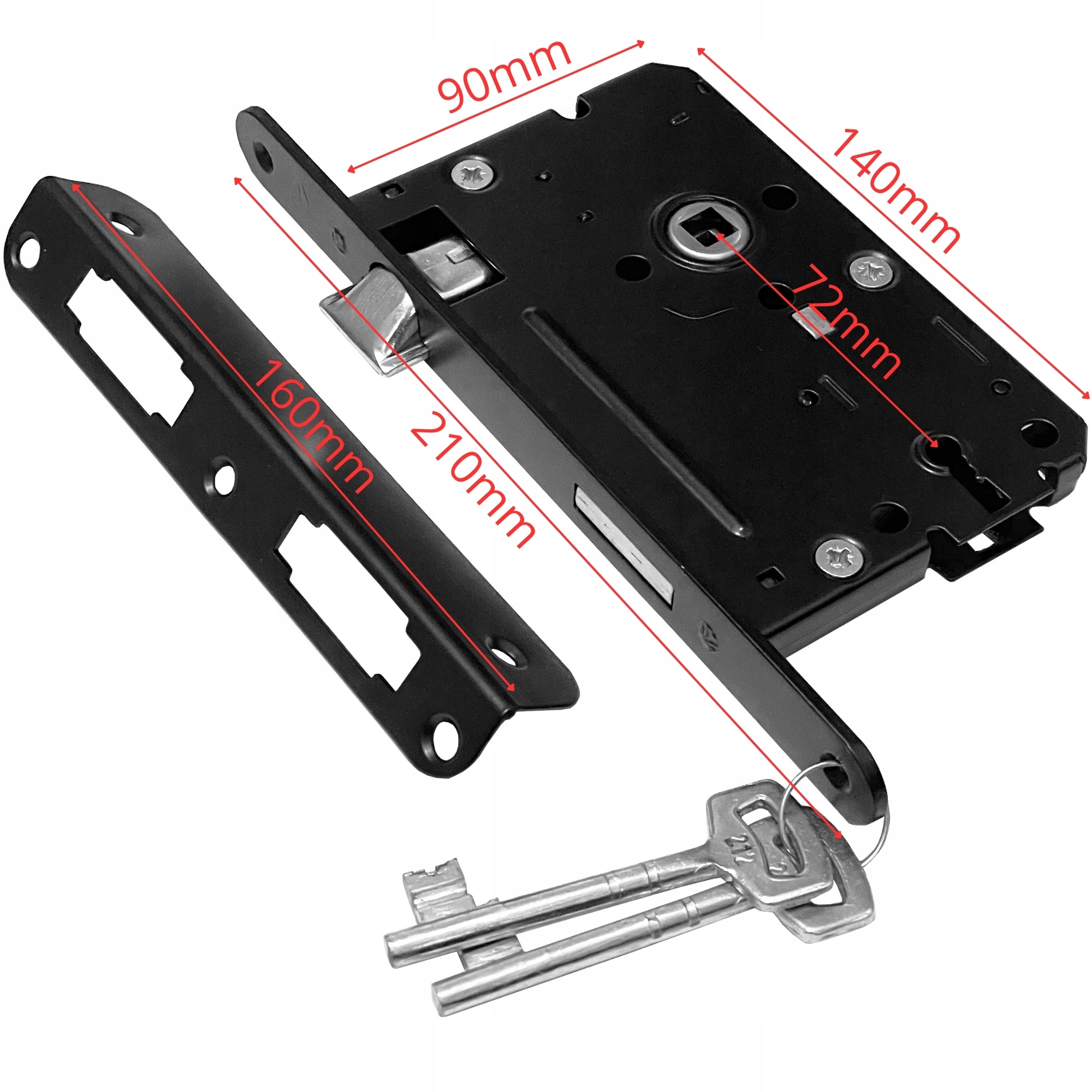 Zamek 72/60 na klucz wielozastawkowy DOM POLSKA lewy - obrazek 3